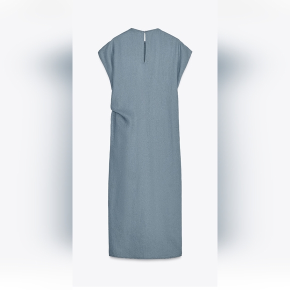 Zara Linen Draped Dress - Picture 2 of 6